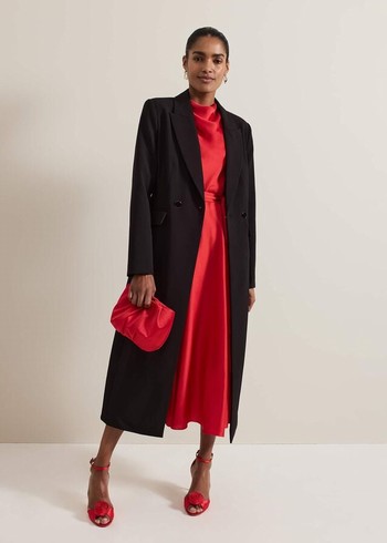 Phase Eight Maya Fitted Crepe Coats Black Canada | MXDSNH-653